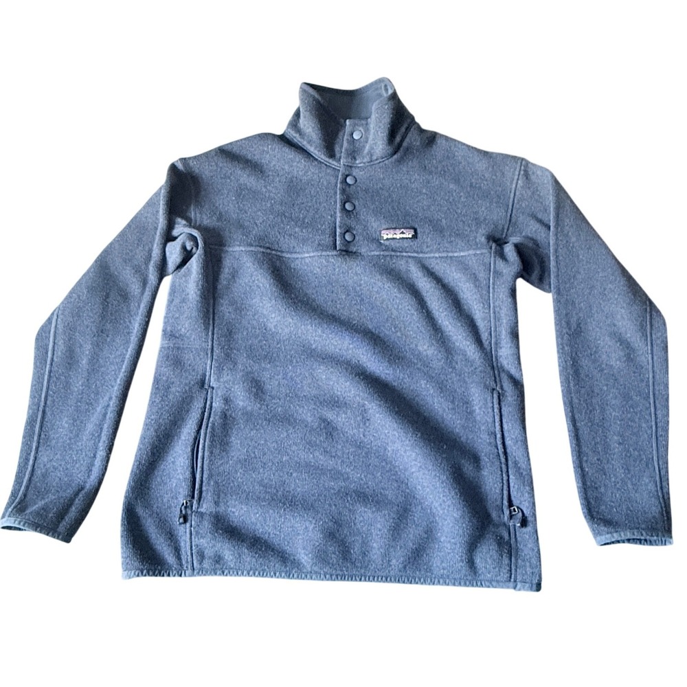 Patagonia Better Sweater Womens‎ Medium Blue Fleece 1/4 Button Pullover 25612